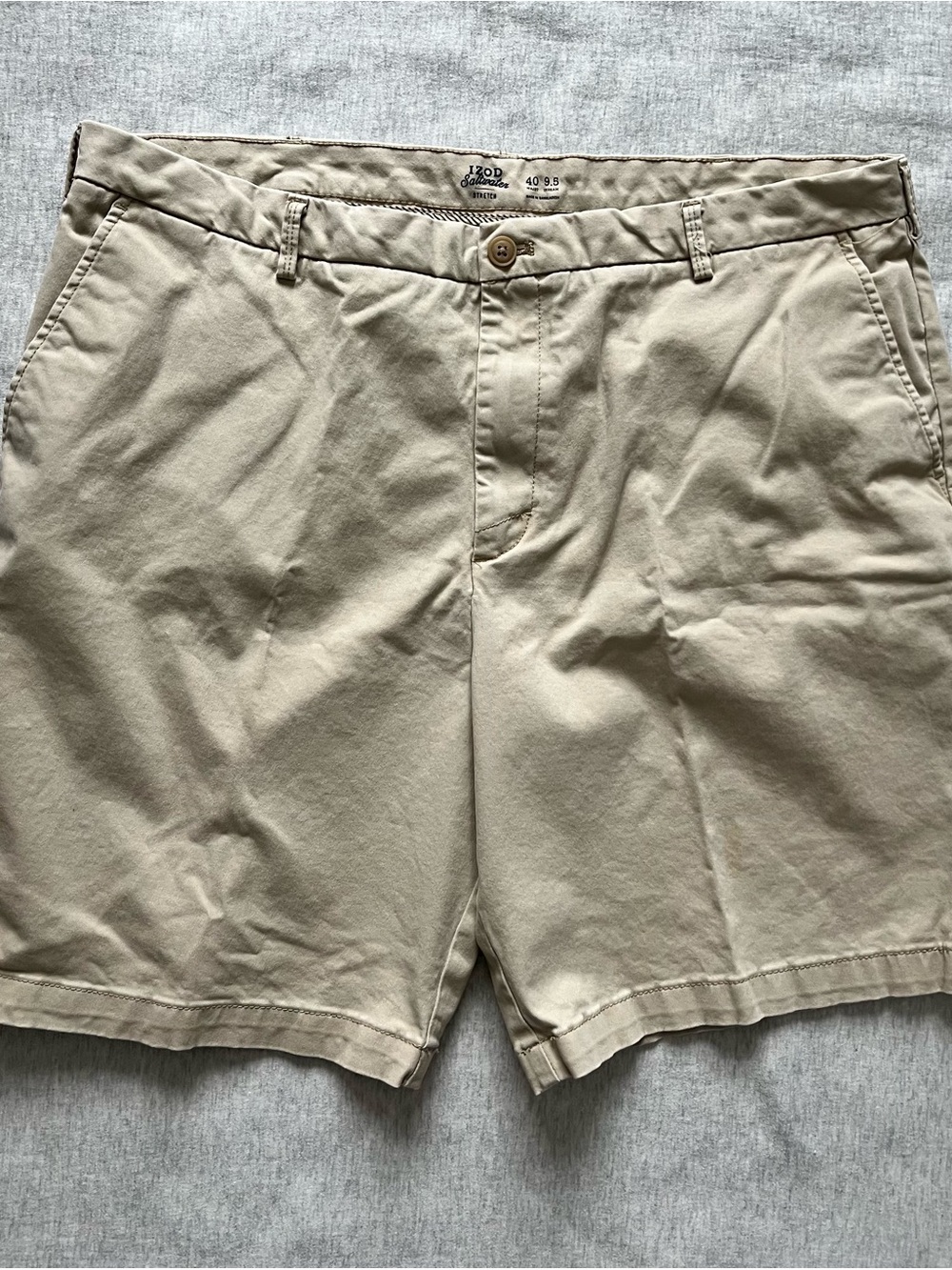 Izod Men’s Tan Flat Front Chino Shorts